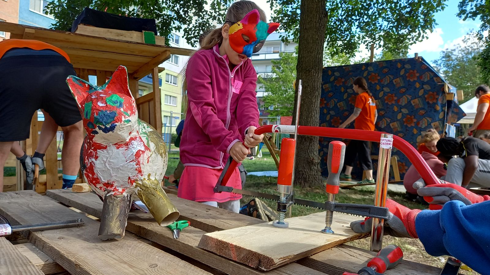 Kinder bauen ihre Stadt der Zukunft- Tag 5 Bauspiel-Woche im Dreke-Ring