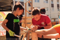 Kinder bauen ihre Stadt - Tag 1 Bauspiel-Woche im Dreke-Ring
